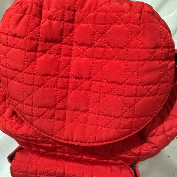 Christian Dior Women's Red Cannage Nylon Mini Drawstring Backpack - Picture 5 of 16